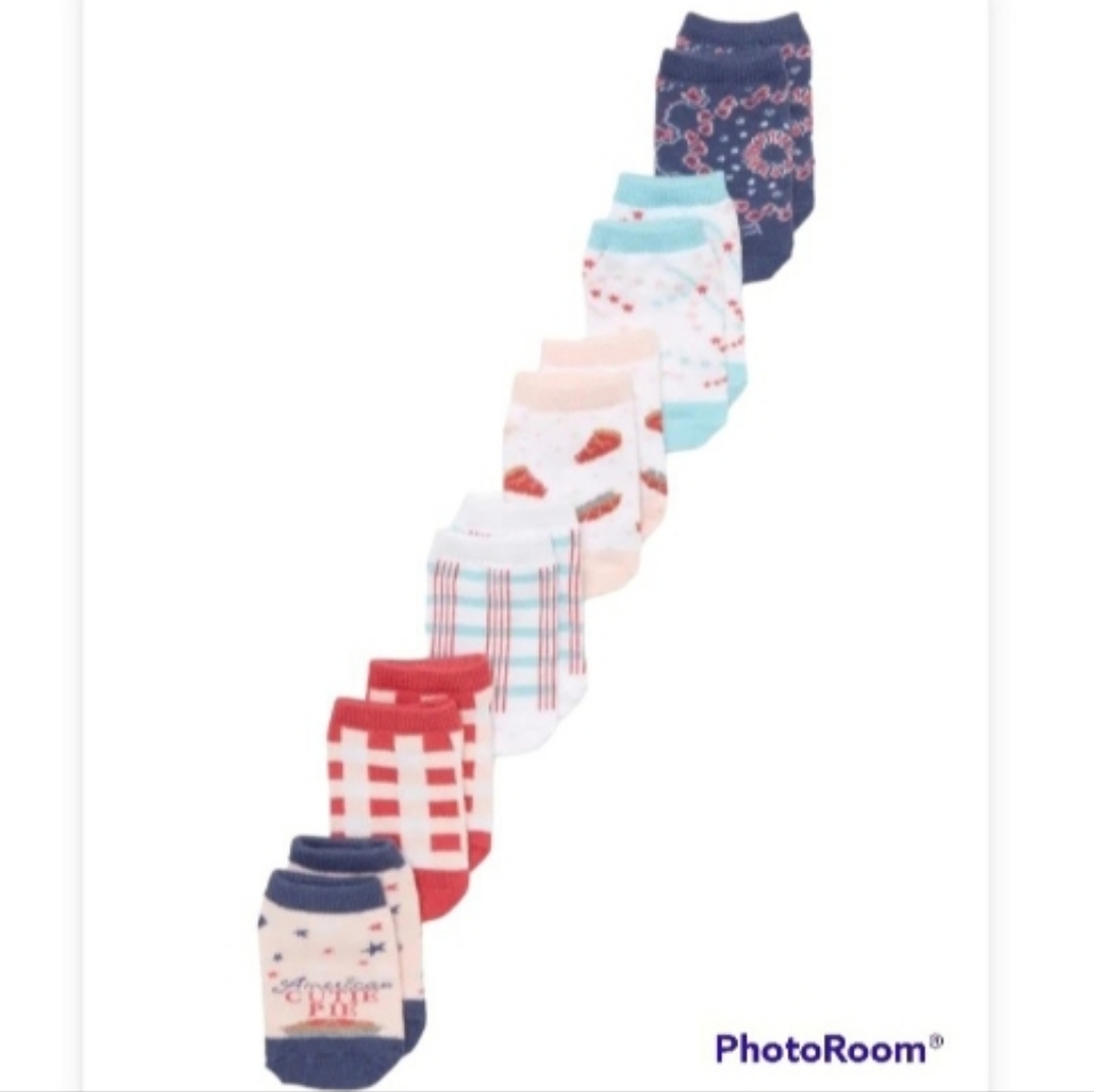 NWT Tucker & Tate Cutie Pie Pack Little Girl's Low Cut Socks-6 pack (Size 7-9)